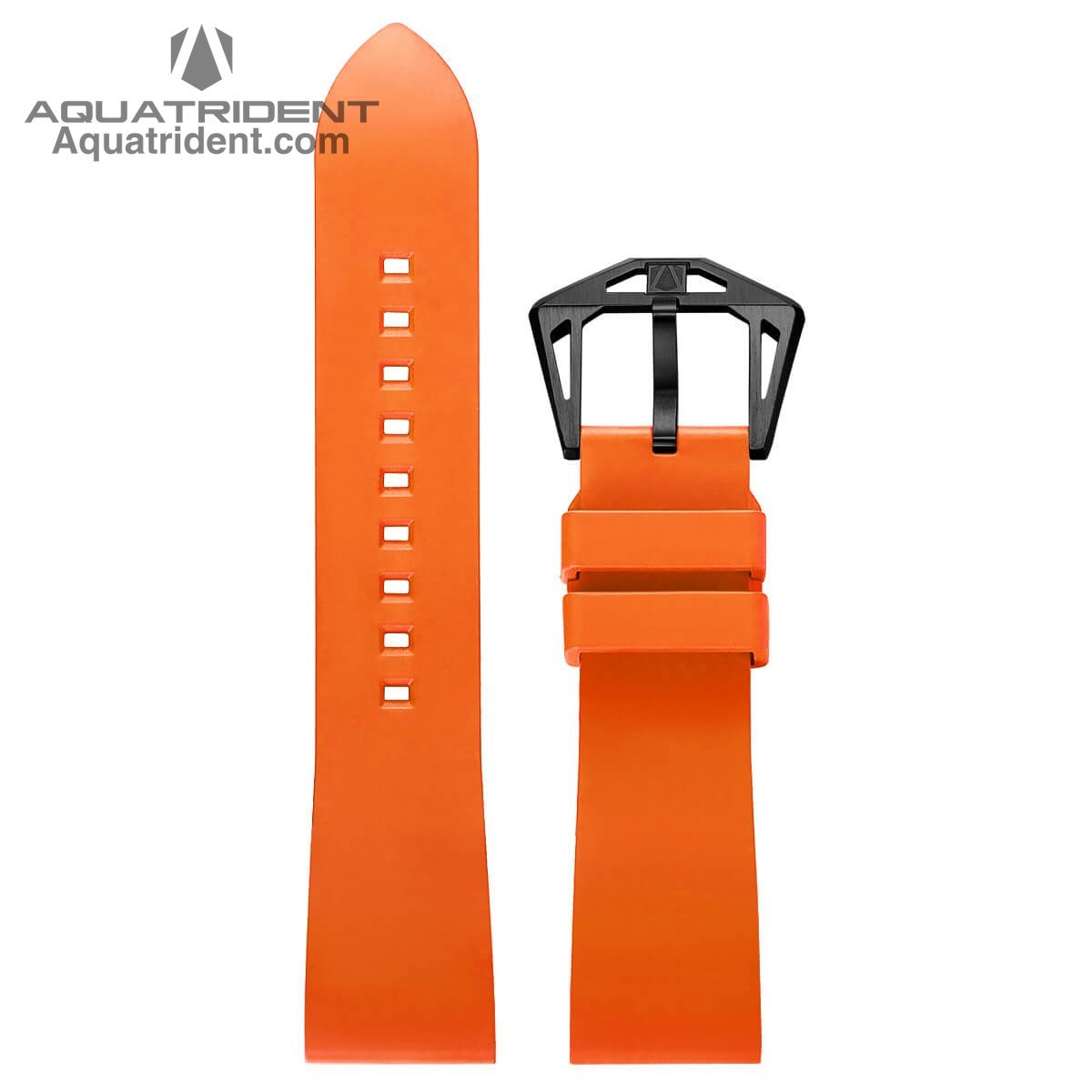 orange Fluororubber strap with black buckle