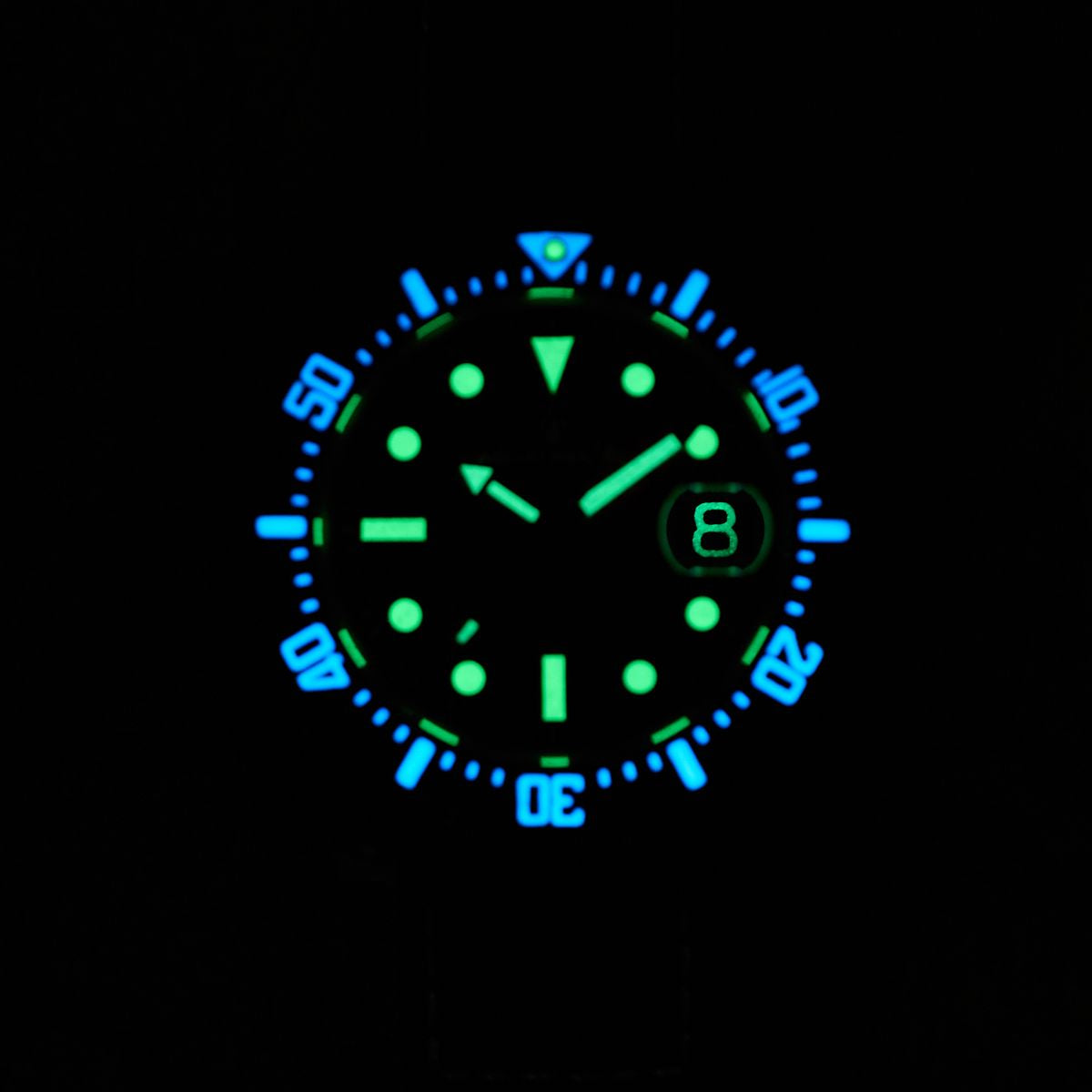 Neptune Carbon Fiber Watch. Blue Dial/ Black Strap With Fluororubber. 40mm. AQ-23009-03