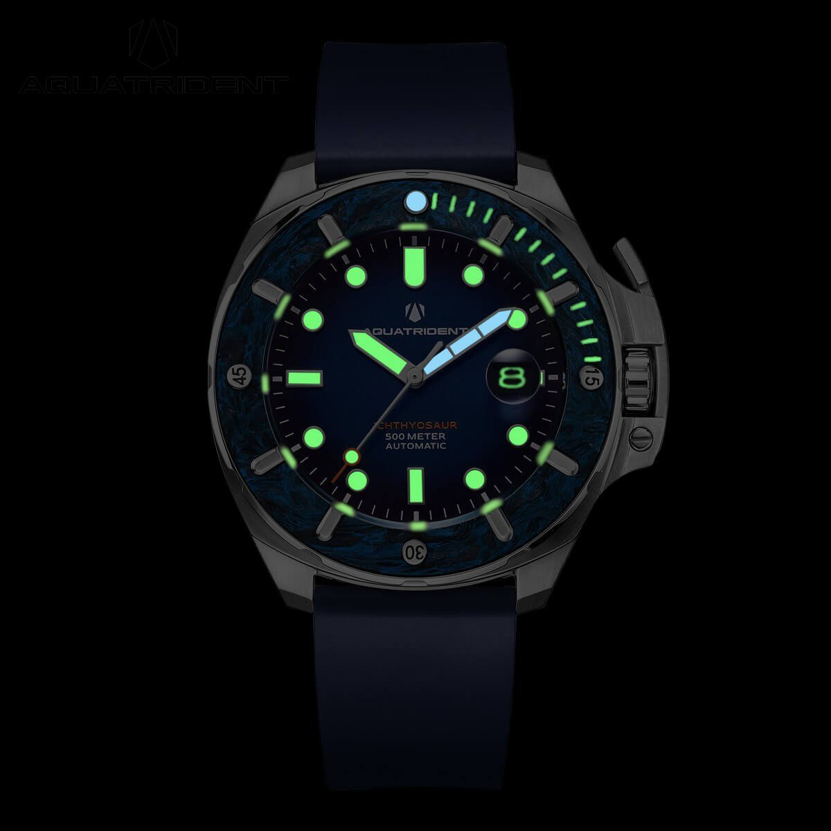 dark background-lume dial-watch