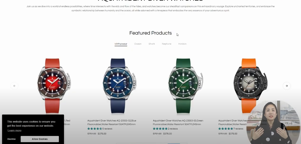 How to use coupons on Aquatrident watch website