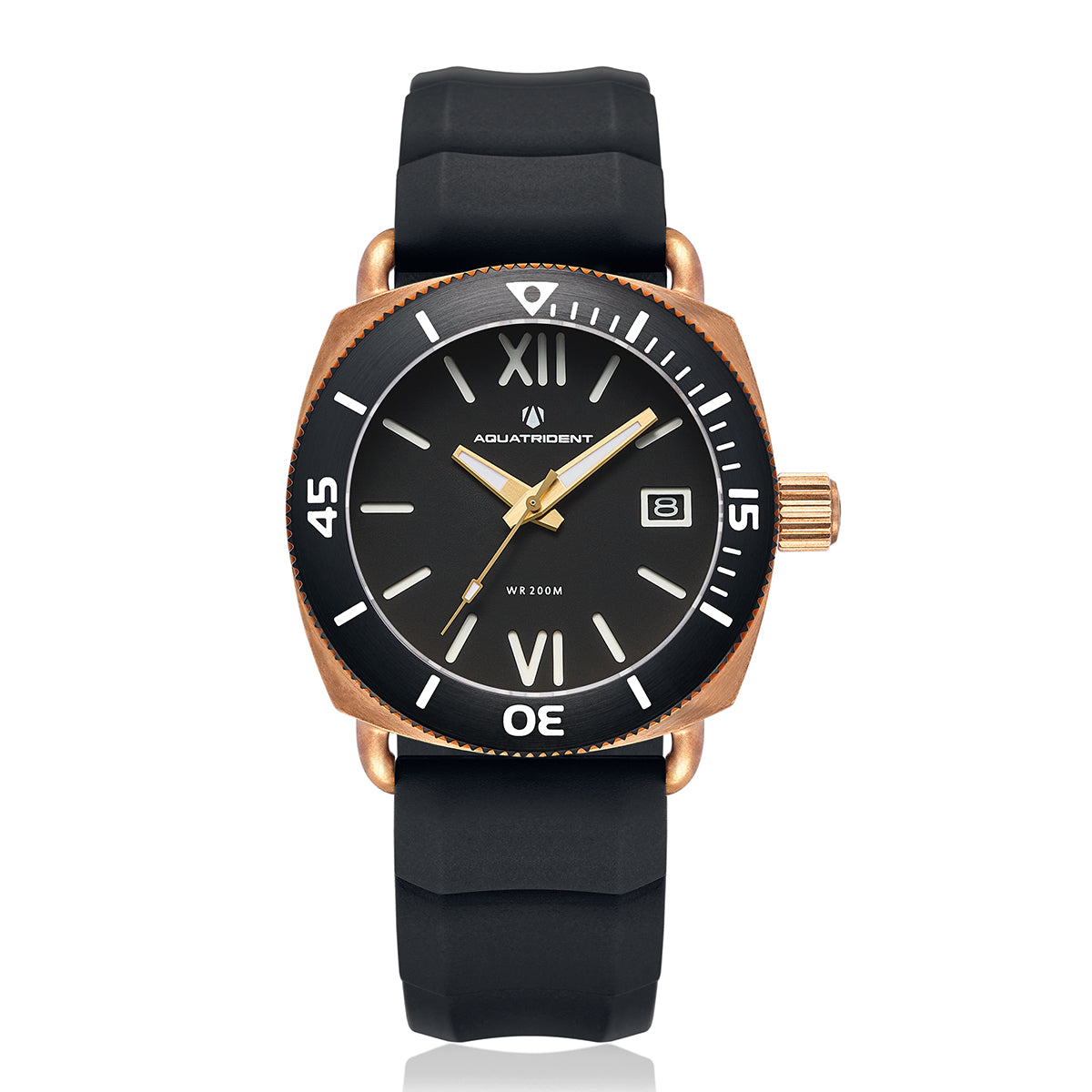 JAWS Bronze Watch. Black Roman Dial 40mm. AQ-23008-03