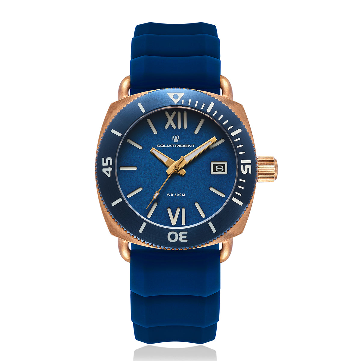 JAWS Bronze Watch. Blue Roman Dial. 40mm. AQ-23008-04