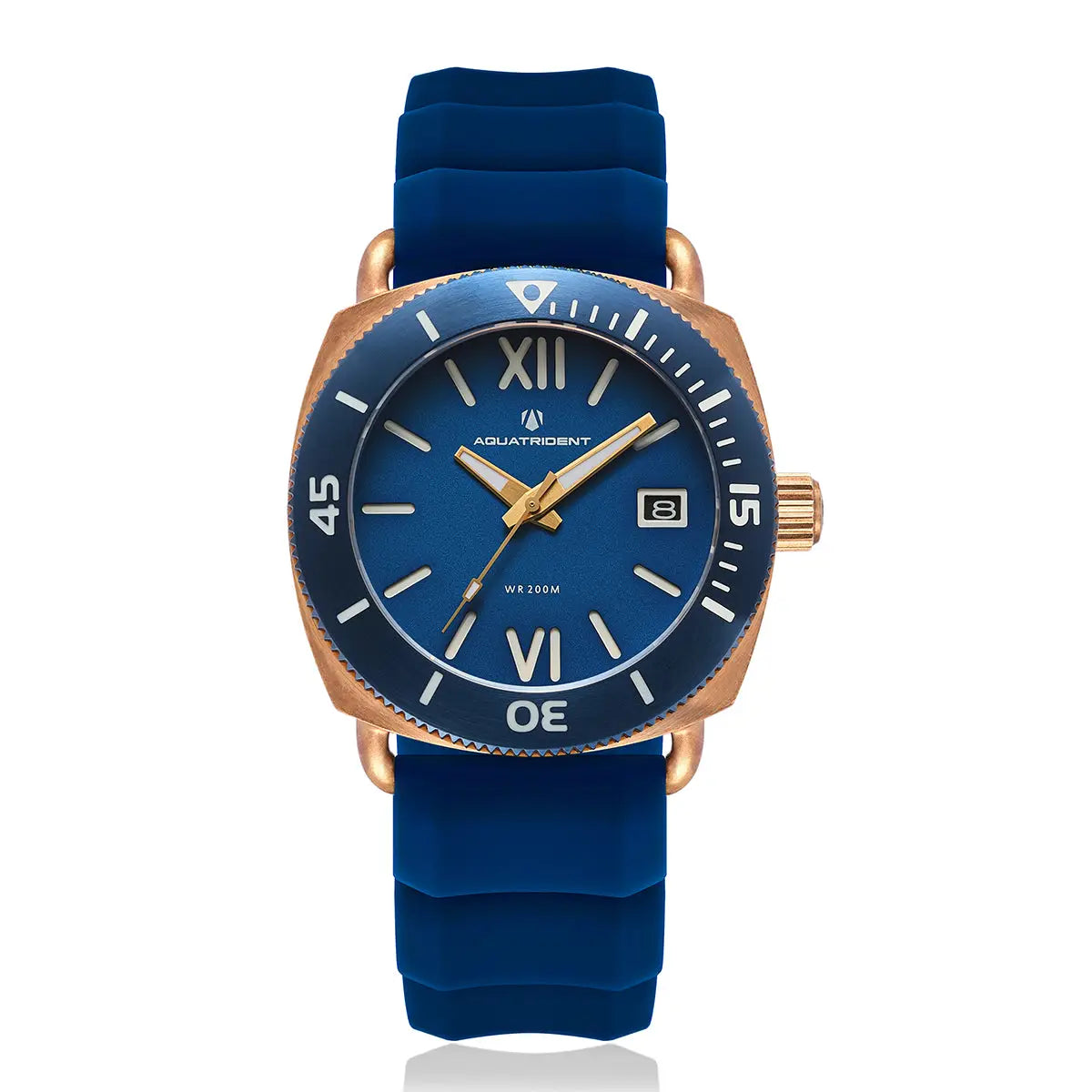 Jaws Bronze Watch. Blue Roman Dial. 40Mm. Aq-23008-04 Watches