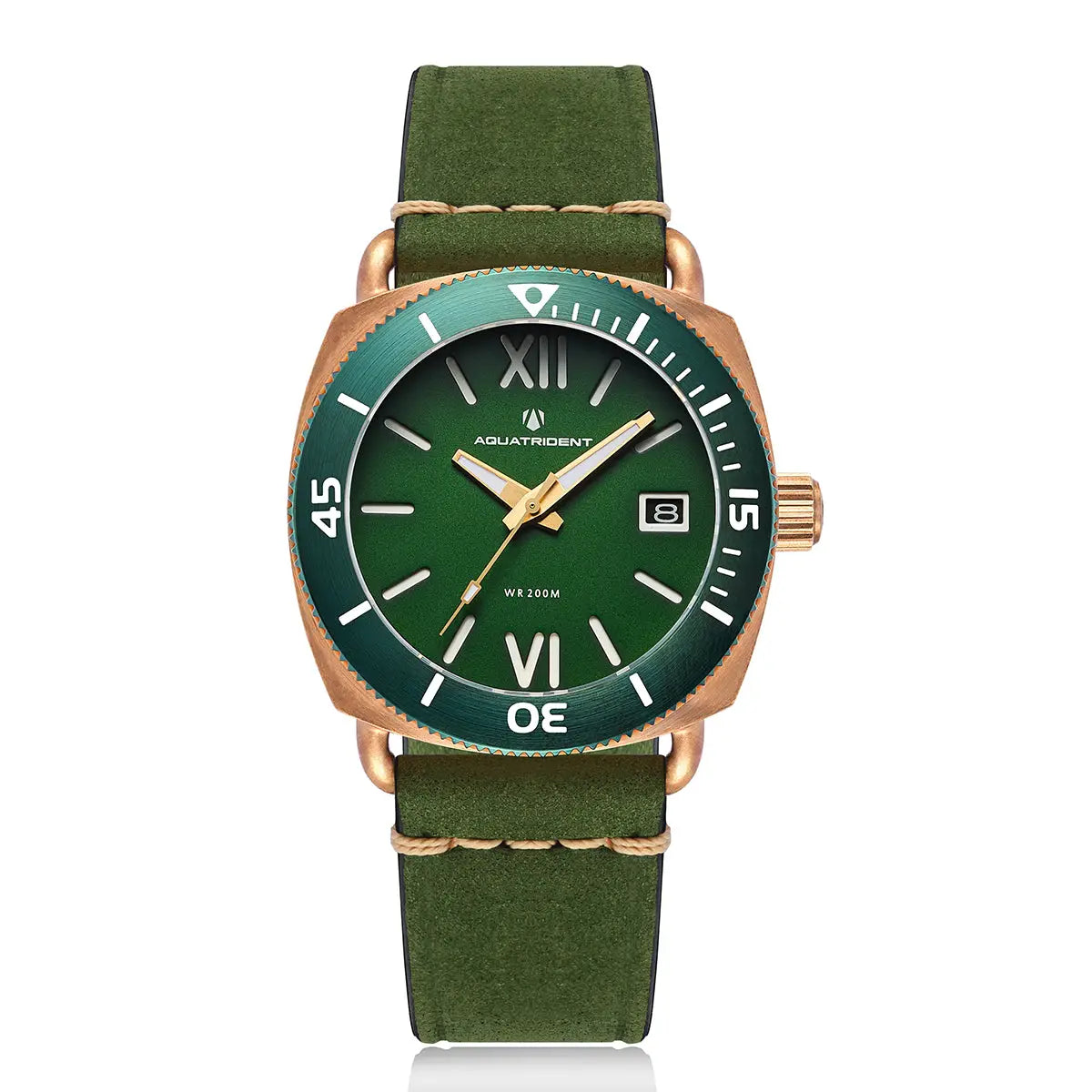 Jaws Bronze Watch. Green Roman Dial. 40Mm. Aq-23008-01 Watches